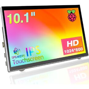 HAMTYSAN 9 Inch Touch Screen Raspberry Pi Monitor Display, Dual Built-in Speakers, IPS LCD 1024×600 Capacitive Screen HDMI Monitor for Raspberry Pi/BB Black/Windows 11 10 8 7, Driver Free