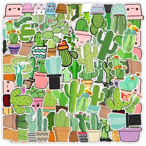 Stickers for Water Bottles, 50Pcs Waterproof Vinyl Cactus Stickers Packs for Laptop, Skateboard, Hydro Flask, Computer, Phone, Scrapbook, Cute Aesthetic Stickers for Girls Women in Kuwait