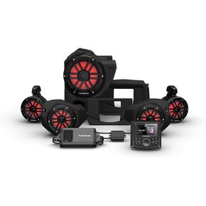 Rockford Fosgate RZR14-STG4 Audio Kit: PMX-2 Receiver, 800-Watt Amp, M1 Series Color Optix Multicolor LED Lighted Front Speaker, Subwoofer & Rear Speaker Kit for Select RZR Models (2014-2021)