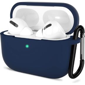 for AirPods Pro 1st/2nd Generation Case Cover, Protective Silicone Skin Accessories with Keychain for Women Men for Apple AirPods Pro 2019/2022 Charging Case,Front LED Visible-Midnight Green in Saudi Arabia