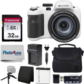 Kodak PIXPRO AZ425 Digital Camera + 32GB Memory Card + Camera Case (Black) + Battery + Charger + USB Card Reader + Table Tripod + Accessories (Red) in Kuwait