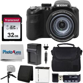 Kodak PIXPRO AZ425 Digital Camera + 32GB Memory Card + Camera Case (Black) + Battery + Charger + USB Card Reader + Table Tripod + Accessories (Red) in Kuwait