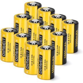 Dimbeit CR2 3V Lithium Battery 1000mAh, 12 Pack 3 Volt Long-Lasting Battery with PTC Protection for Golf Rangefinder Flashlight Calculator Funifilm Instax Mini55 Baby Monitor Toys