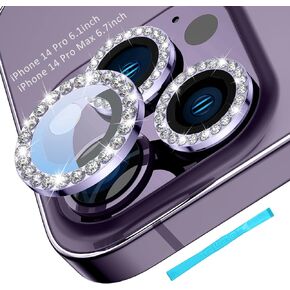 Tensea لهاتف iPhone 14 Pro/iPhone 14 Pro Max واقي عدسة الكاميرا، غطاء كاميرا من الزجاج المقوى 9H واقي شاشة معدني فردي لهاتف iPhone 14Pro 6.1 بوصة iPhone 14 ProMax 6.7 بوصة in Kuwait