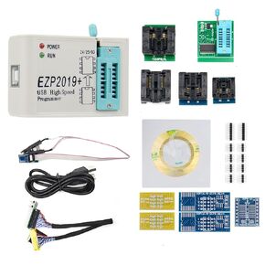 HiLetgo EZP2019+ Upgraded High Speed USB SPI Programmer Support 24 25 93 25 EEPROM Flash BIOS Full Set with 12 Sockets Adapters WIN7&WIN8 in Kuwait