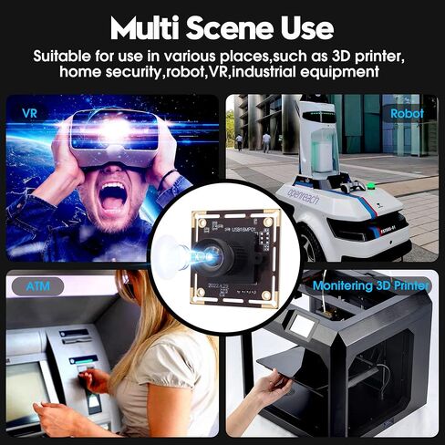 كاميرا ALPCAM USB 16 ميجابكسل مع مستشعر صورة IMX298 كاميرا ويب عالية الدقة 3496 بكسل وحدة كاميرا USB بدون تشويه عدسة 75 درجة، كاميرا مدمجة للتوصيل والتشغيل للصناعة على Linux Android Windows Mac in Kuwait