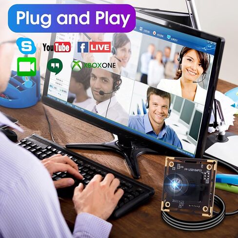 كاميرا ALPCAM USB 16 ميجابكسل مع مستشعر صورة IMX298 كاميرا ويب عالية الدقة 3496 بكسل وحدة كاميرا USB بدون تشويه عدسة 75 درجة، كاميرا مدمجة للتوصيل والتشغيل للصناعة على Linux Android Windows Mac in Kuwait