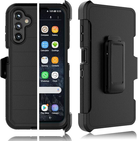 Tekcoo Case for Galaxy A14 5G with [Built-in Screen Protector] Holster Locking Belt Clip [Military Grade 12FT Drop Tested] Full Body Carrying Kickstand Cover for Samsung Galaxy A14 5G - Black in Saudi Arabia