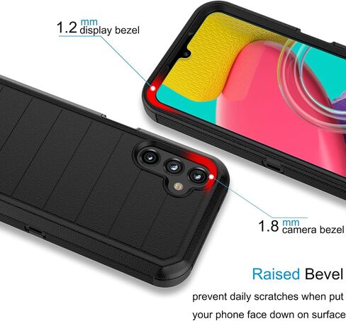 Tekcoo Case for Galaxy A14 5G with [Built-in Screen Protector] Holster Locking Belt Clip [Military Grade 12FT Drop Tested] Full Body Carrying Kickstand Cover for Samsung Galaxy A14 5G - Black in Saudi Arabia