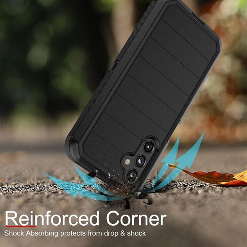 Tekcoo Case for Galaxy A14 5G with [Built-in Screen Protector] Holster Locking Belt Clip [Military Grade 12FT Drop Tested] Full Body Carrying Kickstand Cover for Samsung Galaxy A14 5G - Black in Saudi Arabia