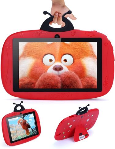 Toddler Tablet，7 Inch Android 12 Kids Tablets, Red 32GB Storage, 2MP+5MP Dual Cameras, Cute Educational Learning Childs Tablette Enfant for Boys Girls in Kuwait