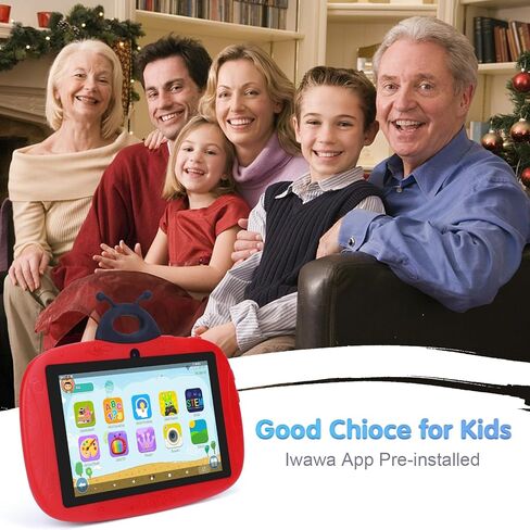 Toddler Tablet，7 Inch Android 12 Kids Tablets, Red 32GB Storage, 2MP+5MP Dual Cameras, Cute Educational Learning Childs Tablette Enfant for Boys Girls in Kuwait