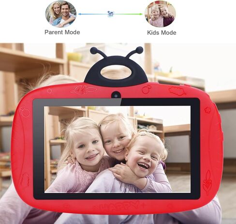Toddler Tablet，7 Inch Android 12 Kids Tablets, Red 32GB Storage, 2MP+5MP Dual Cameras, Cute Educational Learning Childs Tablette Enfant for Boys Girls in Kuwait