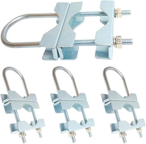 Double Antenna Mast Clamp V Jaw Block with U Bolts Anti-Rust Finished for TV CB Ham Antenna Pipe-Mounting 2 Sets (Short Pattern) in Kuwait