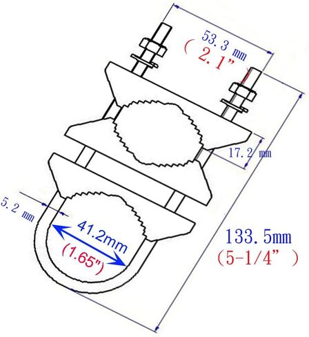 Double Antenna Mast Clamp V Jaw Block with U Bolts Anti-Rust Finished for TV CB Ham Antenna Pipe-Mounting 2 Sets (Short Pattern) in Kuwait