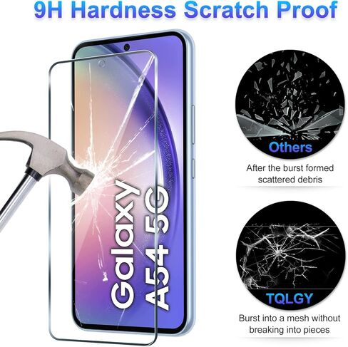 واقي شاشة TQLGY مكون من 3 قطع لهاتف Samsung Galaxy A53 5G مع 3 قطع من واقي عدسة الكاميرا، طبقة من الزجاج المقسى، صلابة 9H - HD - خالية من الفقاعات - مضادة للخدش - سهلة التركيب in Kuwait