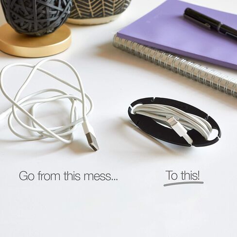 غلاف سلك خالٍ من التشابك للتخزين من Wrap-It - أسود (3 عبوات) - حامل سماعات الأذن، غلاف سلك سماعة الرأس، غلاف سماعات الأذن، مدير السلك، حامل هاتف الأذن، لفاف كابل سماعة الرأس، منظم سماعات الأذن in Kuwait