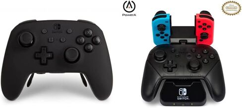 PowerA Fusion Pro Wireless Controller for Nintendo Switch & Controller Charging Base for Nintendo Switch, Black, Wireless Controller charging, Charge, rechargeable battery in Saudi Arabia