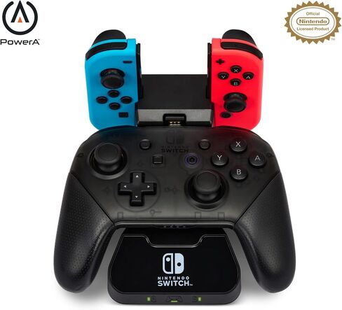 PowerA Fusion Pro Wireless Controller for Nintendo Switch & Controller Charging Base for Nintendo Switch, Black, Wireless Controller charging, Charge, rechargeable battery in Saudi Arabia