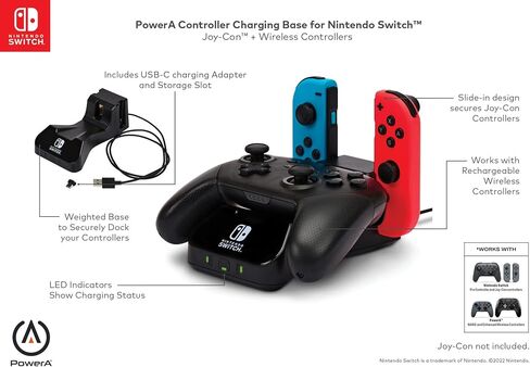 PowerA Fusion Pro Wireless Controller for Nintendo Switch & Controller Charging Base for Nintendo Switch, Black, Wireless Controller charging, Charge, rechargeable battery in Saudi Arabia
