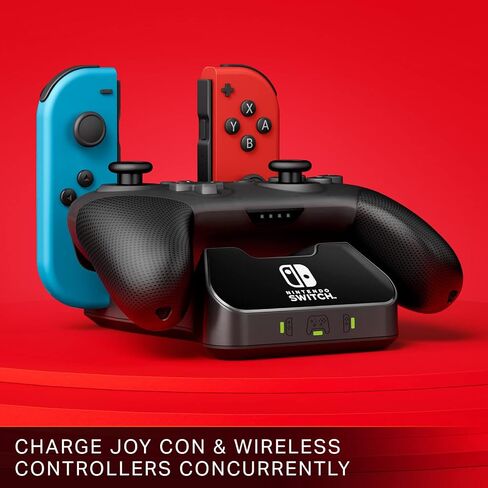 PowerA Fusion Pro Wireless Controller for Nintendo Switch & Controller Charging Base for Nintendo Switch, Black, Wireless Controller charging, Charge, rechargeable battery in Saudi Arabia