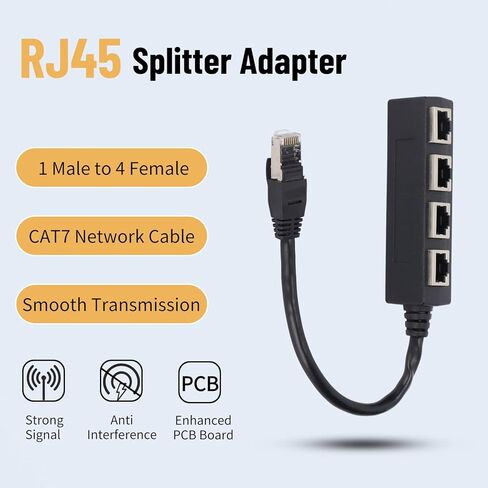 محول مقسم RJ45، محول شبكة اتصال ممتاز 1 إلى 4 منافذ نقل سلس ، محول إيثرنت لوحة PCB لجميع الشبكات والمنازل والمكاتب وجميع اتصالات برودباند in Kuwait