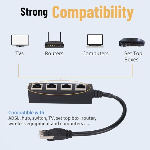 محول مقسم RJ45، محول شبكة اتصال ممتاز 1 إلى 4 منافذ نقل سلس ، محول إيثرنت لوحة PCB لجميع الشبكات والمنازل والمكاتب وجميع اتصالات برودباند in Kuwait