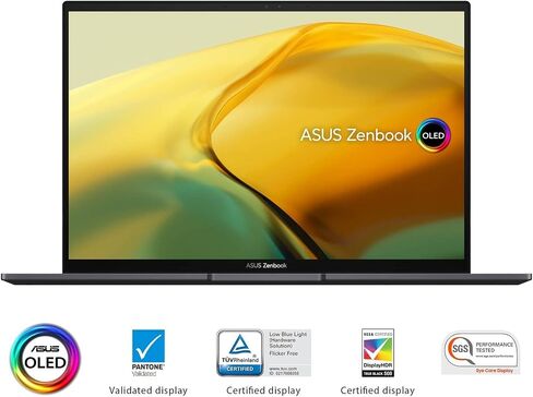 Asus ZenBook 14 OLED UM3402 14/inch QHD+ Touchscreen(AMD Ryzen 7-5825U,16GB RAM,512GB SSD,8-Core(Beat i7-1165G7))Business Laptop,Backlit,Fingerprint,19-Hr Battery,IST SD Card,Win 11 Home - 2023 Black in Saudi Arabia
