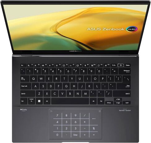 Asus ZenBook 14 OLED UM3402 14/inch QHD+ Touchscreen(AMD Ryzen 7-5825U,16GB RAM,512GB SSD,8-Core(Beat i7-1165G7))Business Laptop,Backlit,Fingerprint,19-Hr Battery,IST SD Card,Win 11 Home - 2023 Black in Saudi Arabia