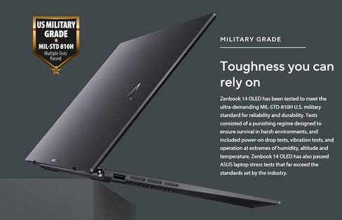 Asus ZenBook 14 OLED UM3402 14/inch QHD+ Touchscreen(AMD Ryzen 7-5825U,16GB RAM,512GB SSD,8-Core(Beat i7-1165G7))Business Laptop,Backlit,Fingerprint,19-Hr Battery,IST SD Card,Win 11 Home - 2023 Black in Saudi Arabia