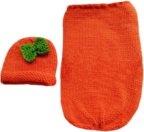 حديث الولادة تصوير الدعائم بوي فتاة طفل هالوين صور شوت ملابس لطيف القرع الكرتون الكروشيه القبعات حقيبة النوم الدعائم التصوير in Kuwait