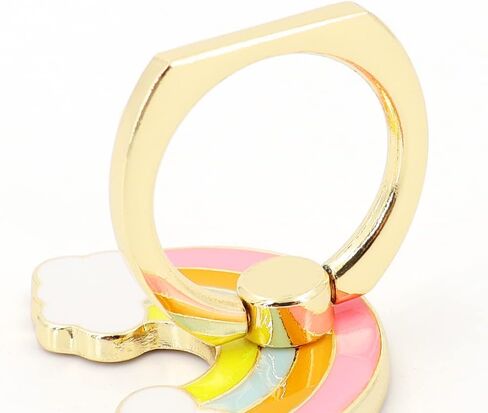 حامل حلقي للهاتف من LaMignonne، مقبض إصبع معدني بألوان قوس قزح، دوران 360 درجة، مسند قلاب 180 درجة، مقبض هاتف عالمي متوافق مع جميع الهواتف الذكية in Kuwait