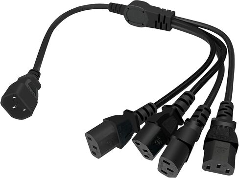 UPS Server Y Splitter C14 to 4 x C13 Power Adapter Cable Cord 30cm in Kuwait