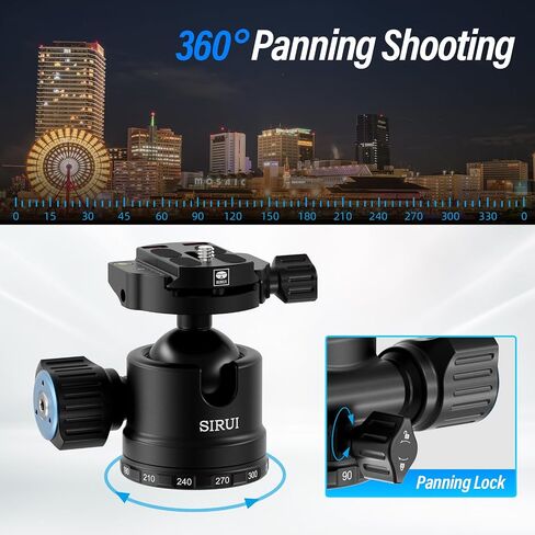 SIRUI AM-40 Low Gravity Ball Head, Aluminium Professional Tripod Head with 40mm Huge Ball,360° Panning Base,Bubble Level, QR Plate, Load up 88lbs/40KG in Kuwait