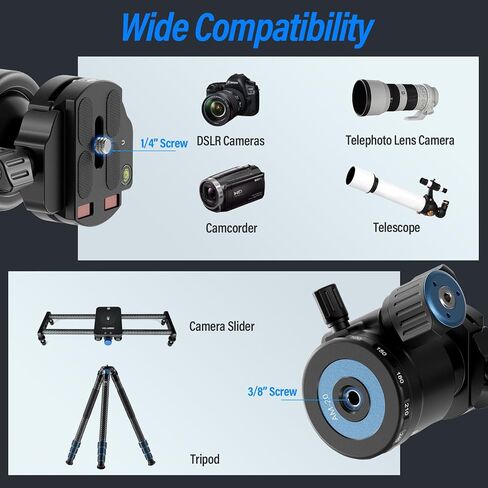SIRUI AM-40 Low Gravity Ball Head, Aluminium Professional Tripod Head with 40mm Huge Ball,360° Panning Base,Bubble Level, QR Plate, Load up 88lbs/40KG in Kuwait
