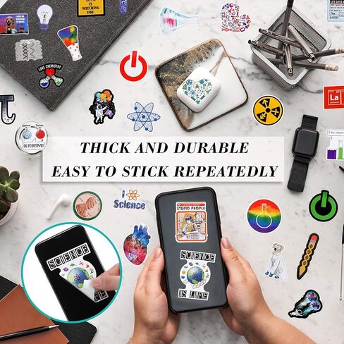 102 قطعة من ملصقات العلوم الطبيعية، ملصقات جرافيتي لفيزياء المختبرات للماء لحقائب التزلج على شكل جيتار حافظة سفر ملصقات زجاجة مياه للكبار والمراهقين والفتيات in Kuwait