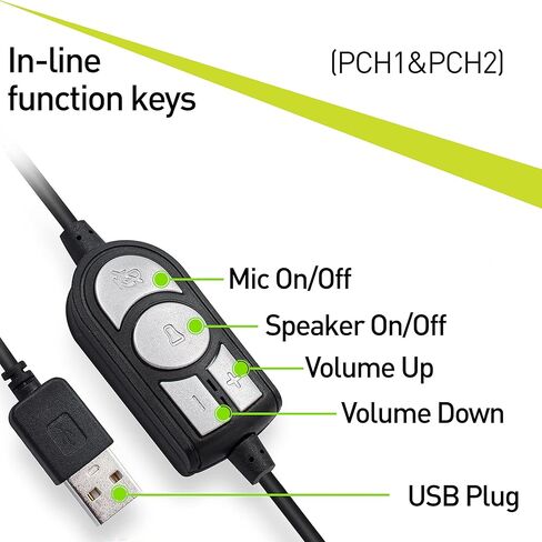 TELLUR Basic PCH1 Wired Headphones, Binaural Stereo, Mic, Inline Volume, Mic and Speaker Mute Controls, Lightweight Design and Soft Breathable Earpads, USB, 150cm Wire, Zoom, Teams, Skype in Kuwait