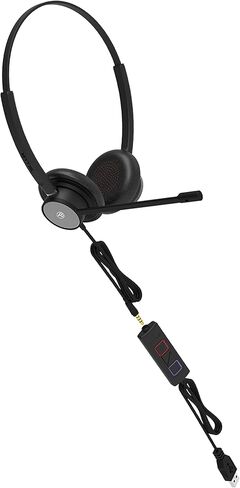 TELLUR Voice 420 Professional Headphones, ENC - Environmental Noise Cancellation, Binaural, USB, 3.5mm Jack, Type C, In Line Remote Keys for Answer, Volume and Mute Microphone, Office & CallCenter, Bk in Kuwait