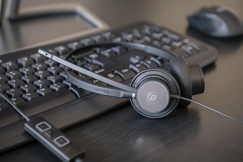 TELLUR Voice 420 Professional Headphones, ENC - Environmental Noise Cancellation, Binaural, USB, 3.5mm Jack, Type C, In Line Remote Keys for Answer, Volume and Mute Microphone, Office & CallCenter, Bk in Kuwait