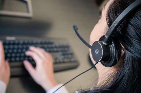 TELLUR Voice 420 Professional Headphones, ENC - Environmental Noise Cancellation, Binaural, USB, 3.5mm Jack, Type C, In Line Remote Keys for Answer, Volume and Mute Microphone, Office & CallCenter, Bk in Kuwait