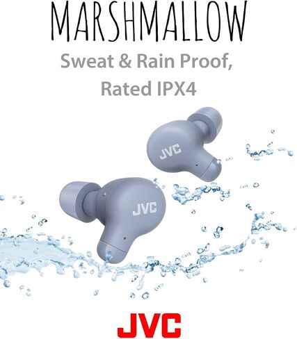 JVC New Marshmallow True Wireless Earbuds Headphones, Long Battery Life (up to 28 Hours), Sound with Neodymium Magnet Driver, Including Memory Foam Earpieces - HAA18TG (Green), Compact in Kuwait