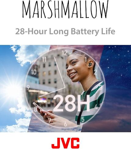 سماعات أذن JVC New Marshmallow True اللاسلكية، عمر بطارية طويل (يصل إلى 28 ساعة)، صوت مع محرك مغناطيسي نيوديميوم، بما في ذلك سماعات أذن من الإسفنج الذكي - HAA18TG (أخضر)، صغير الحجم in Saudi Arabia