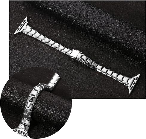 Secbolt Slim Bands Compatible with Apple Watch 38mm 40mm 41mm 42mm 44mm 45mm iWatch Series 9/8/7/6/5/4/3/2/1/SE, Stainless Steel Wristbands for Women in Kuwait