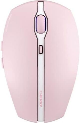 Cherry GENTIX BT Wireless Bluetooth Mouse, Multi-Device Function for up to 3 Devices, Switchable Resolution (1000/2000 DPI), 7 Buttons and Scroll Wheel, Battery Operated, Black (Frosted Silver) in Kuwait