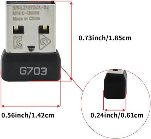 محول استقبال ماوس USB Dongle من Lzcdelyxiao متوافق مع ماوس الألعاب Logitech G703 dongle Lightspeed مناسب لمستقبل الماوس اللاسلكي G403 G603 G900 G903 dongle in Kuwait