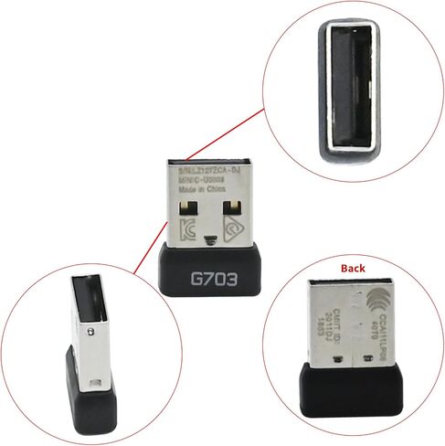محول استقبال ماوس USB Dongle من Lzcdelyxiao متوافق مع ماوس الألعاب Logitech G703 dongle Lightspeed مناسب لمستقبل الماوس اللاسلكي G403 G603 G900 G903 dongle in Kuwait