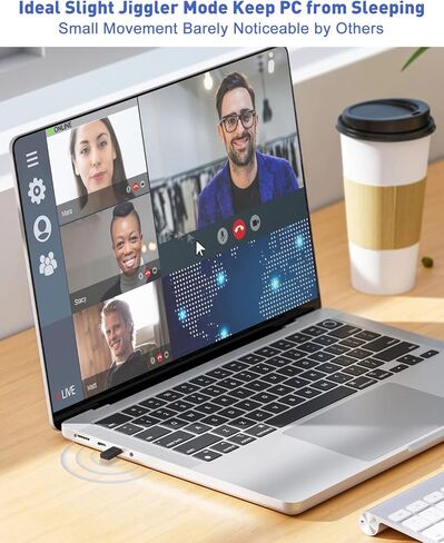ماوس جيجلر غير قابل للكشف، متوافق مع USB نوع A او ثاندربولت بحجم صغير، شاكر متذبذب تلقائي للماوس للحفاظ على شاشات الكمبيوتر نشطة، توصيل وتشغيل بدون سائق، محاكي حركة ماوس صغير in Kuwait