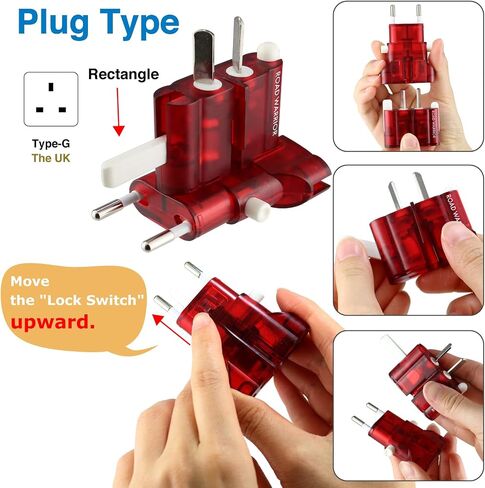ROAD WARRIOR International Travel Plug Adapter Europe/UK/Australia/USA/India/China Does Not Convert Voltage Slim RW101CR in Kuwait