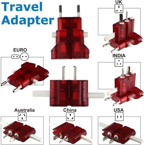 ROAD WARRIOR International Travel Plug Adapter Europe/UK/Australia/USA/India/China Does Not Convert Voltage Slim RW101CR in Kuwait