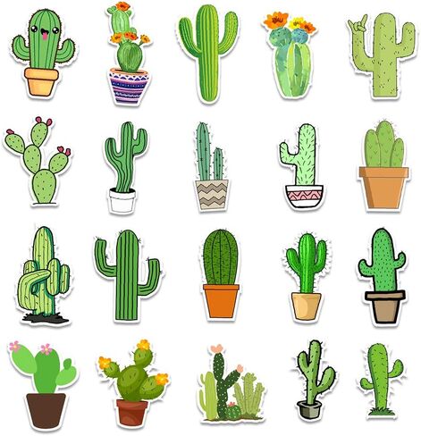 Stickers for Water Bottles, 50Pcs Waterproof Vinyl Cactus Stickers Packs for Laptop, Skateboard, Hydro Flask, Computer, Phone, Scrapbook, Cute Aesthetic Stickers for Girls Women in Kuwait